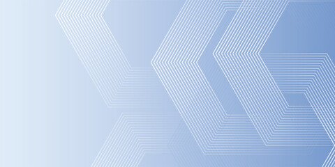 Abstract hexagon lines on blue background. Geometric stripe line art design. vector moderntech pattern