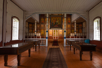 Interior of the ancient Orthodox Church of St. Nicholas, Ulan-Ude