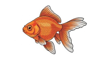Illustration of a vibrant orange goldfish.