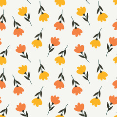 Fototapeta premium Cute simple flower seamless pattern