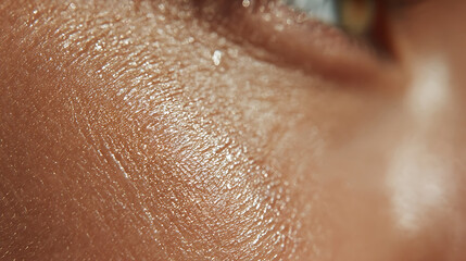 Fototapeta premium Extreme Close-up of Sweaty Human Skin with Visible Pores and Hair