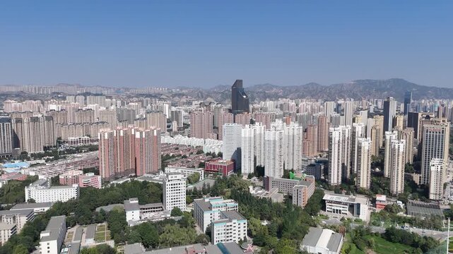 Lanzhou Aerial Cityscape - Urban Development and Modern Architecture