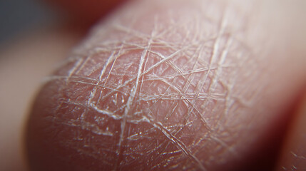 Fototapeta premium Extreme Macro of Dry Skin with Fine Crisscross Lines