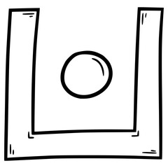 pigpen cipher K illustration hand drawn outline vector