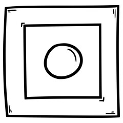 pigpen cipher N illustration hand drawn outline vector