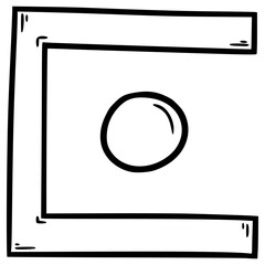 pigpen cipher O illustration hand drawn outline vector