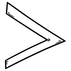 pigpen cipher T illustration hand drawn outline vector