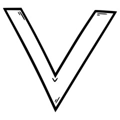 pigpen cipher S illustration hand drawn outline vector