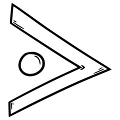 pigpen cipher X illustration hand drawn outline vector