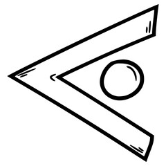 pigpen cipher Y illustration hand drawn outline vector