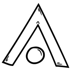 pigpen cipher Z illustration hand drawn outline vector