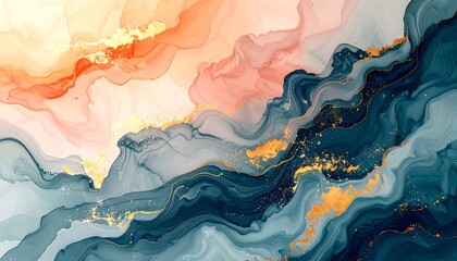 Abstract Fluid Art with Swirling Colors.