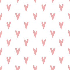 Pink heart seamless pattern creating a lovely background