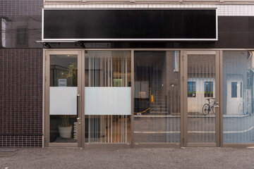 Shop Boutique Store Front with Big Window and Place for Name