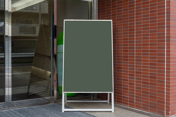 Large blank billboard on a street wall, banners with room to add your own text