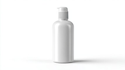 White Pump Dispenser Bottle Mockup on White Background