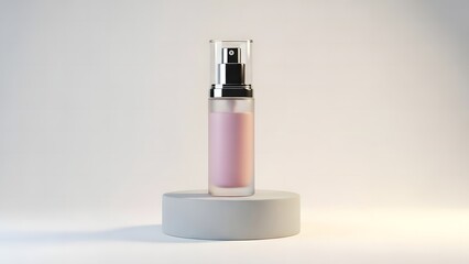 Luxury Perfume Bottle Mockup on Podium for Cosmetic Branding Presentation