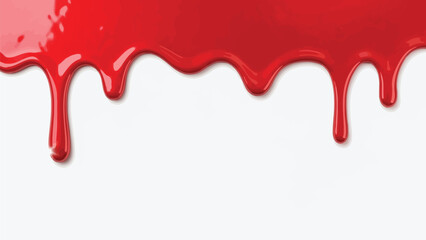 Red blood dripping effect on white background