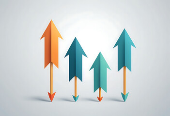 Four arrows pointing up with double headed shafts