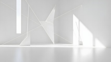 Abstract White Geometric Background with Soft Light and Modern Minimal Design