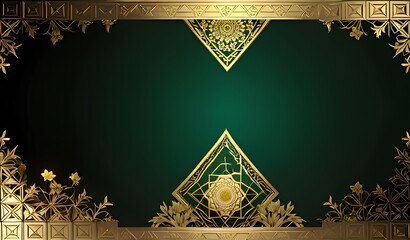 Golden Petals Framing Emerald Dreams