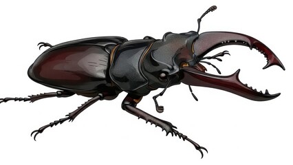 Illustration of a stag beetle with large mandibles.