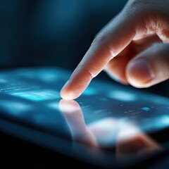 Digital Touch: Finger Interacting with Glowing Tablet Screen