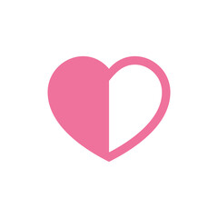 Heart Shape Icon Vector Template Illustration Trendy Design