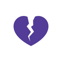 Broken Heart Icon Vector Template Illustration Logo Design
