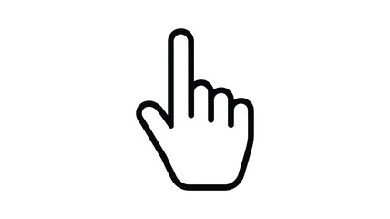 Simple black and white line drawing of a hand with an extended index finger