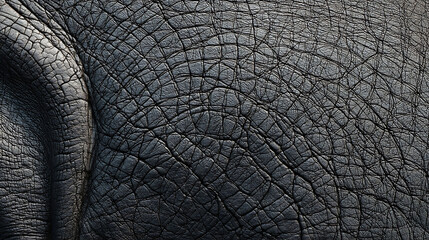 Macro View of Elephant Skin Texture with Cracks cracked