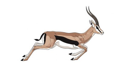 Illustration of a gazelle in full stride.