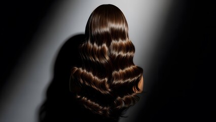 Silhouette of a woman with long hair viewed from the side