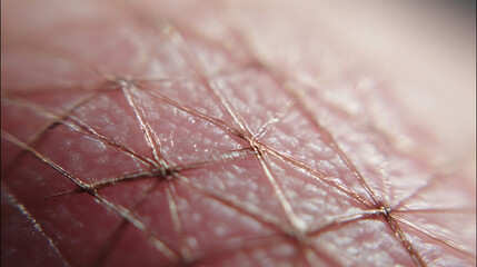 Macro View of Skin with Metallic Grid Overlay texture