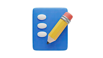 3D Icon: Pencil Editing Checklist