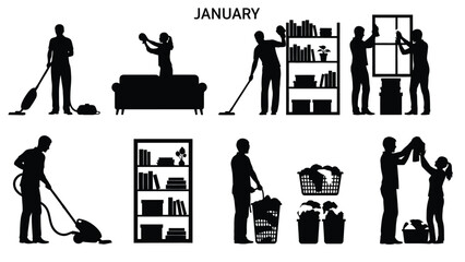 Cleaning and organizing home in january © Shovon