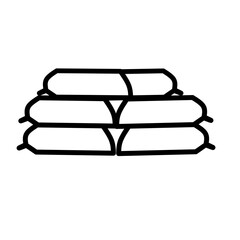 Sandbags for Flood Defense and Prevention Line Icon