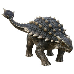 Obraz premium Ankylosaurus Dinosaur Armored Body 3D Illustration Isolated on White Background