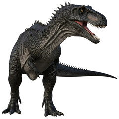 Fototapeta premium Giganotosaurus Dinosaur Side View 3D Illustration Isolated on White Background