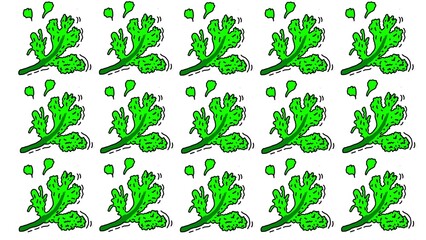 Seamless fresh green parsley leaves pattern on white background. Hand-drawn celery vector illustration for organic food branding, kitchen wallpaper, and textile design.