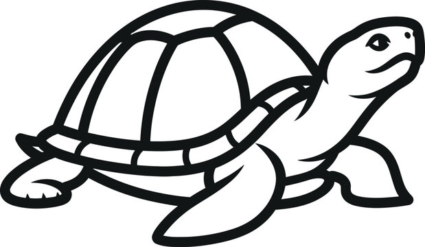 Simple line art drawing of a turtle
