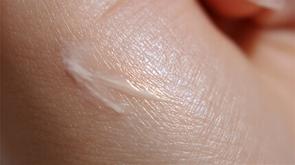 Swirl of Cream on Textured Human Skin Macro Shot skincare
