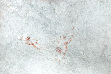 Abstract White Concrete Wall Texture with Weathered Surface and Reddish Rust Stains for Design...