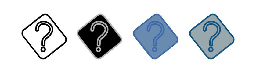 
mark icon set multiple style collection with box and question mark design