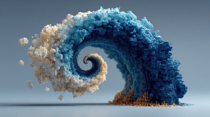 Creative wave made of colorful legos representing cognitive boost and playfulness in a unique conceptual design
