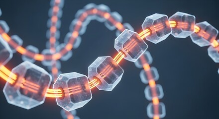 Blockchain Technology - Interconnected Blocks Forming a Secure Chain.