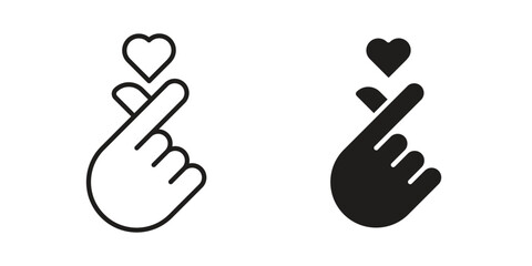 korean heart icons symbol template for graphic and web design