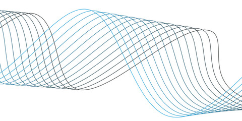 Abstract vector background with colorful flowing lines and spherical wave shapes