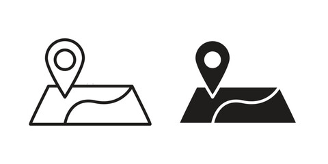 Map icons symbol template for graphic and web design