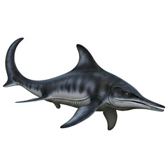Ichthyosaurus Marine Reptile 3D Illustration Isolated on White Background"